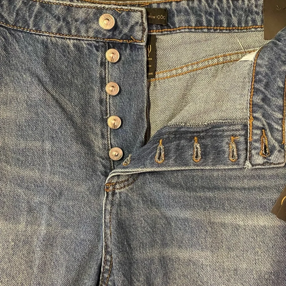 House of Harlow 1960 Denim Shorts High Rise Mom Midi Button Fly Women’s Size 33